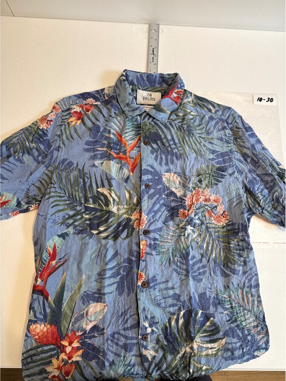 HAWAIIAN TROPICAL VACATION SHIRT BLUE MENS SIZE LARGE